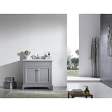 Eviva Elite Stamford® 36" Gray Solid Wood Bathroom Vanity Set - EVVN709-36GR - Bath Vanity Plus