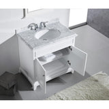 Eviva Elite Stamford® 36" White Solid Wood Bathroom Vanity Set - EVVN709-36WH - Bath Vanity Plus