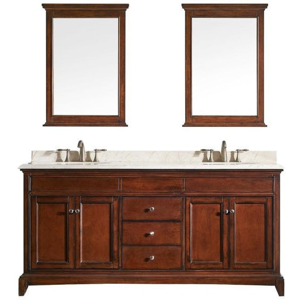 Eviva Elite Stamford® 60" Brown Solid Wood Double Bathroom Vanity Set - EVVN709-60TK - Bath Vanity Plus