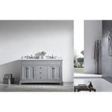 Eviva Elite Stamford® 60" Gray Solid Wood Double Bathroom Vanity Set - EVVN709-60GR - Bath Vanity Plus