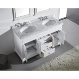 Eviva Elite Stamford® 60" White Solid Wood Double Bathroom Vanity Set - EVVN709-60WH - Bath Vanity Plus