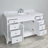 Eviva Elite Stamford® 60" White Solid Wood Single Bathroom Vanity Set - EVVN709-60WH-SS - Bath Vanity Plus