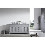 Eviva Elite Stamford® 72" Gray Solid Wood Double Bathroom Vanity Set - EVVN709-72GR - Bath Vanity Plus