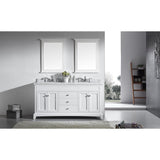 Eviva Elite Stamford® 72" White Solid Wood Double Bathroom Vanity Set - EVVN709-72WH - Bath Vanity Plus