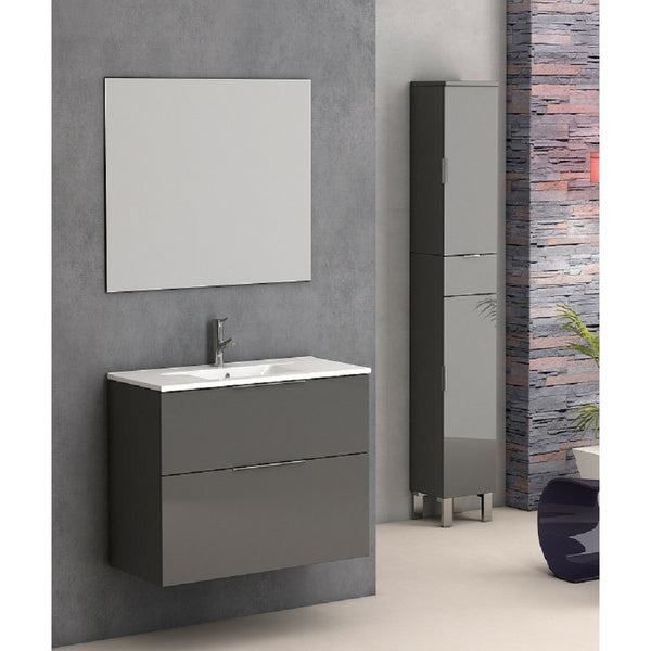 Eviva Galsaky 28" Gray Wall-Mount Modern Bathroom Vanity Set - EVVN523-28GR - Bath Vanity Plus