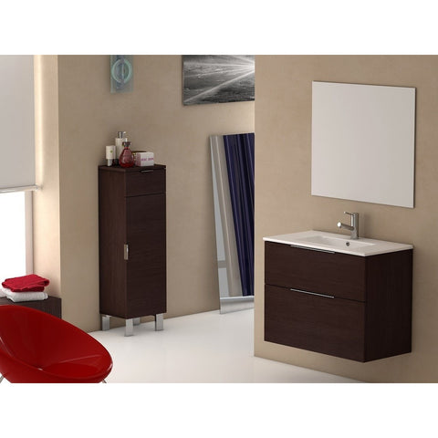 Eviva Galsaky 28" Wenge Wall-Mount Modern Bathroom Vanity Set - EVVN523-28WG - Bath Vanity Plus