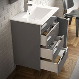 Eviva Geminis® 28" Gray Modern Bathroom Vanity Set - EVVN530-28GR - Bath Vanity Plus