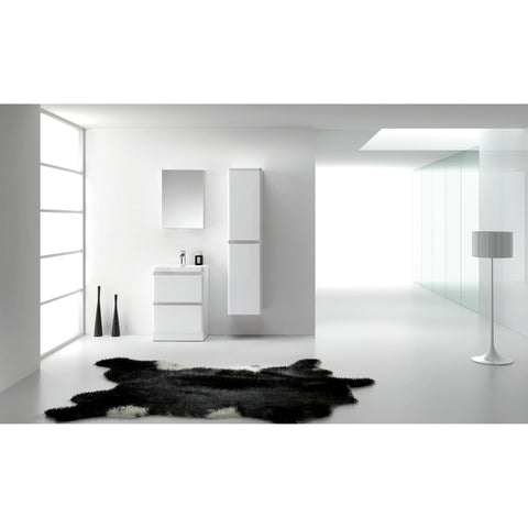 Eviva Glazzy® 24" White Freestanding Modern Bathroom Vanity Set - EVVN600-24WH-FS - Bath Vanity Plus
