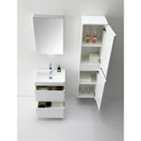 Eviva Glazzy® 24" White Freestanding Modern Bathroom Vanity Set - EVVN600-24WH-FS - Bath Vanity Plus
