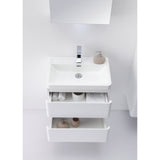 Eviva Glazzy® 24" White Wall-Mount Modern Bathroom Vanity Set - EVVN600-24WH-WM - Bath Vanity Plus
