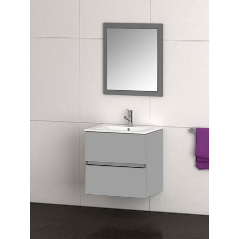 Eviva Ikaro® 24" Gray Wall-Mount Modern Bathroom Vanity Set - EVVN572-24GR - Bath Vanity Plus