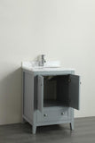Eviva Lime® 24" Gray Single Sink Bathroom Vanity Set - EVVN07-24GR-MRB.TOP - Bath Vanity Plus