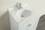 Eviva Lime® 24" White Single Sink Bathroom Vanity Set - EVVN07-24WH-MRB - Bath Vanity Plus