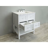 Eviva Natalie F.® 30" White Single Sink Bathroom Vanity Set - EVVN713-30WH - Bath Vanity Plus