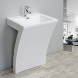 Eviva Seven 24" White Console/Pedestal Bathroom Vanity - EVSK7-24WH - Bath Vanity Plus