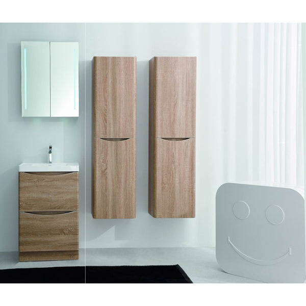 Eviva Smile® 24" White Oak Freestanding Modern Bathroom Vanity Set - EVVN600-24WHOK-FS - Bath Vanity Plus