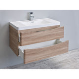 Eviva Smile® 24" White Oak Wall-Mount Modern Bathroom Vanity Set - EVVN600-24WHOK-WM - Bath Vanity Plus