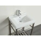 Eviva Stone® 24" Stainless Steel Bathroom Vanity Set - EVVN08-24SS - Bath Vanity Plus