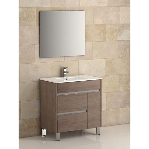 Eviva Tauro® 32" Medium Oak Modern Bathroom Vanity Set - EVVN535-32MOK - Bath Vanity Plus