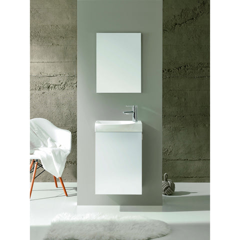 Eviva Tiny 18" White Wall-Mount Bathroom Vanity Set - EVVN17-18WH-Action - Bath Vanity Plus