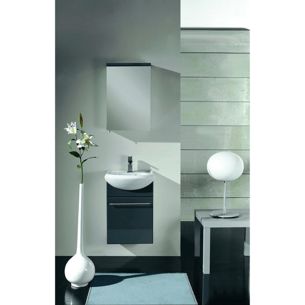 Eviva Venti Infinity 18" Gray Wall-Mount Bathroom Vanity Set - EVVN17-18GR-Infinity - Bath Vanity Plus