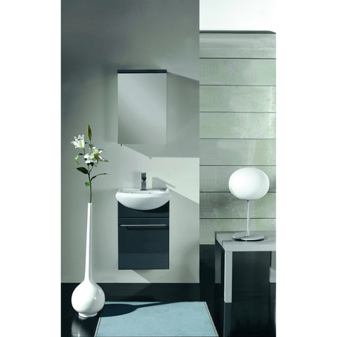 Eviva Venti Infinity 18" Gray Wall-Mount Bathroom Vanity Set - EVVN17-18GR-Infinity - Bath Vanity Plus