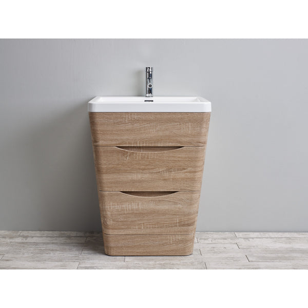 Eviva Victoria 25" White Oak Modern Bathroom Vanity Set - EVVN650-25WHOK - Bath Vanity Plus