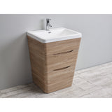 Eviva Victoria 25" White Oak Modern Bathroom Vanity Set - EVVN650-25WHOK - Bath Vanity Plus
