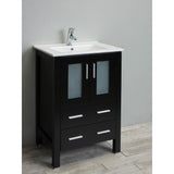 Eviva Vines 24" Espresso Single Sink Bathroom Vanity Set - EVVN213-24ES - Bath Vanity Plus