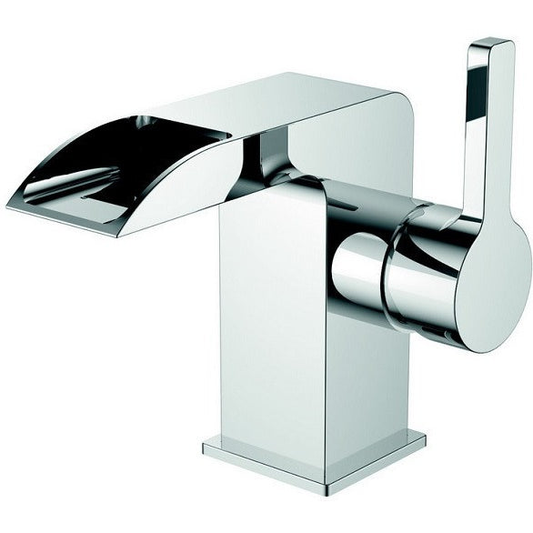 EVIVA Jaida C.® Chrome Waterfall Single Hole/Handle Bathroom Sink Faucet - EVFT93CH - Bath Vanity Plus