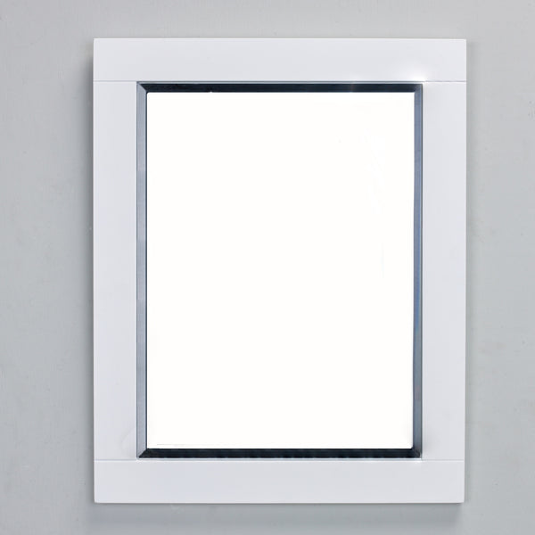 Eviva Aberdeen® 24" White Framed Bathroom Wall Mirror - EVMR412-24X30-WH - Bath Vanity Plus