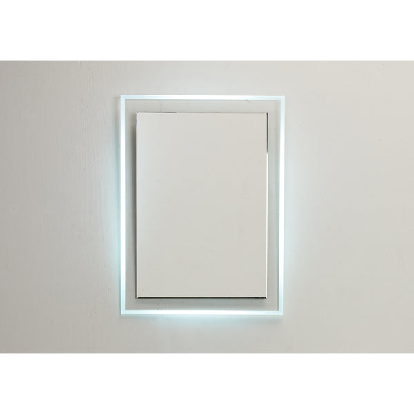 Eviva Evolution 24" Modern Bathroom LED Backlit Mirror with Base Lights - EVMR55-24X31-LED - Bath Vanity Plus