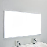 Eviva Sax® 48" Brushed Metal Frame Bathroom Wall Mirror - EVMR01-48X30-MetalFrame - Bath Vanity Plus