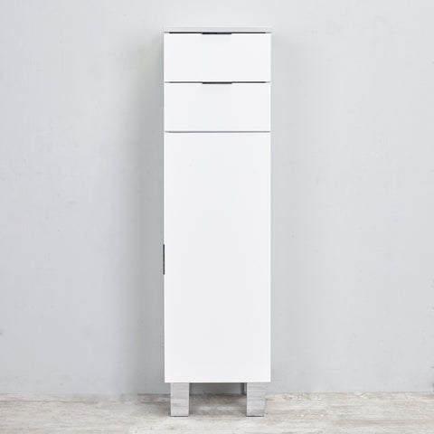 Eviva Geminis 14" White Freestanding Linen Cabinet - EVCB530-14WH - Bath Vanity Plus