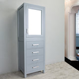 Eviva New York® 24" Freestanding Gray Linen Bathroom Cabinet - EVCB514-24GR - Bath Vanity Plus