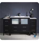 Fresca Torino 60" Espresso Modern Bathroom Cabinets w/ Integrated Sink