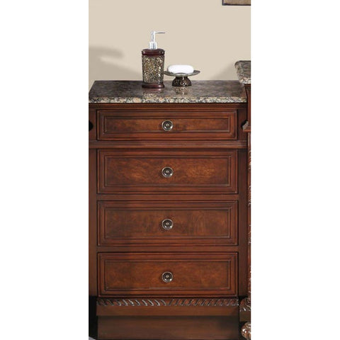 Silkroad Exclusive 20.5" English Chestnut Drawer Bank with Baltic Brown Top - HYP-0213-BB-M - Bath Vanity Plus