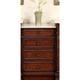 Silkroad Exclusive 20.5" English Chestnut Drawer Bank with Crema Marfil Top - HYP-0213-CM-M - Bath Vanity Plus