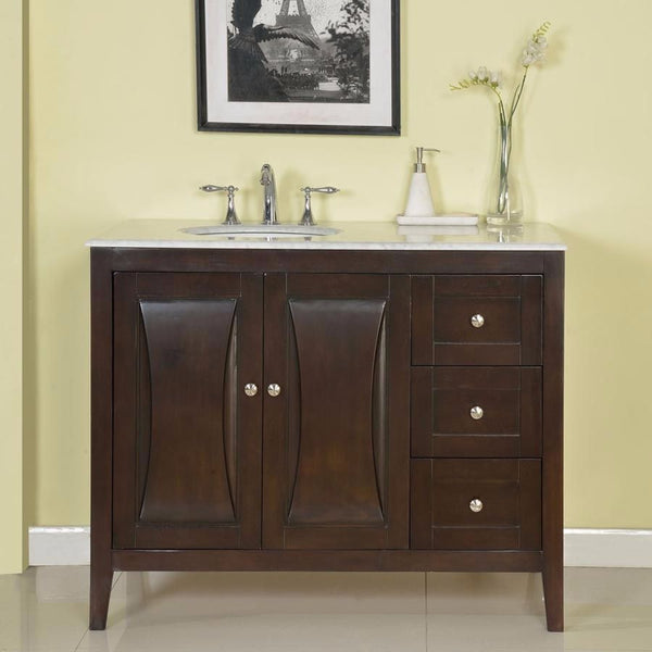Silkroad Exclusive 45" Transitional Single Sink Vanity Set - FS-0269-WM-UWC-45 - Bath Vanity Plus