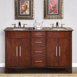 Silkroad Exclusive 58" Cambridge Double Sink Vanity Set - HYP-0221-BB-UWC-58 - Bath Vanity Plus
