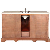 Silkroad Exclusive 62" Cynthia Single Sink Vanity Set with Marble Top - FS-0267-CM-UWC-62 - Bath Vanity Plus