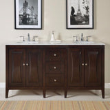 Silkroad Exclusive 68" Transitional Double Sink Vanity Set - FS-0269-WM-UWC-68 - Bath Vanity Plus