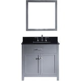 Virtu USA Caroline 36" Gray Single Bathroom Vanity Set with Granite Top - MS-2036-BG - Bath Vanity Plus