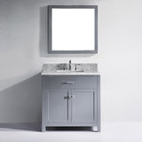 Virtu USA Caroline 36" Gray Single Bathroom Vanity Set with Marble Top - MS-2036-WM - Bath Vanity Plus