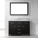 Virtu USA Caroline 48" Espresso Single Bathroom Vanity Set with Marble Top - MS-2048-WM - Bath Vanity Plus