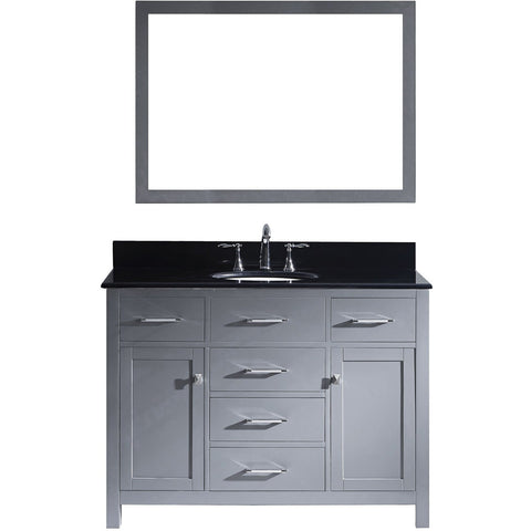 Virtu USA Caroline 48" Gray Single Bathroom Vanity Set with Granite Top - MS-2048-BG - Bath Vanity Plus