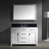 Virtu USA Caroline 48" White Single Bathroom Vanity Set with Granite Top - MS-2048-BG - Bath Vanity Plus
