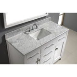 Virtu USA Caroline 48" White Single Bathroom Vanity Set with Marble Top - MS-2048-WM - Bath Vanity Plus