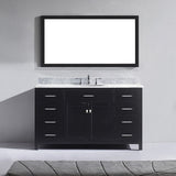 Virtu USA Caroline 60" Espresso Single Bathroom Vanity Set with Marble Top - MS-2060-WM - Bath Vanity Plus