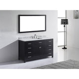 Virtu USA Caroline 60" Espresso Single Bathroom Vanity Set with Marble Top - MS-2060-WM - Bath Vanity Plus